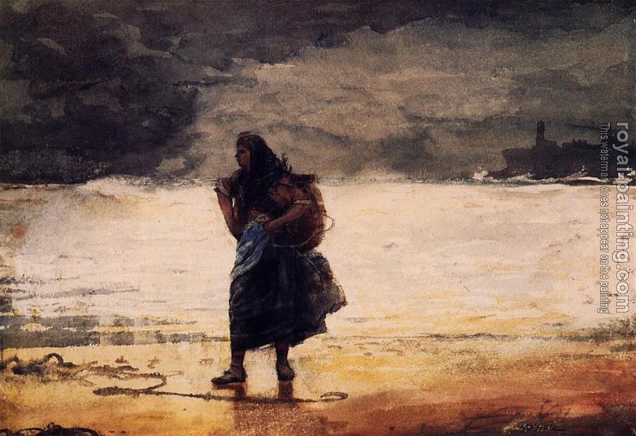 Winslow Homer : Fisherwoman Winslow Homer : Fisherwoman